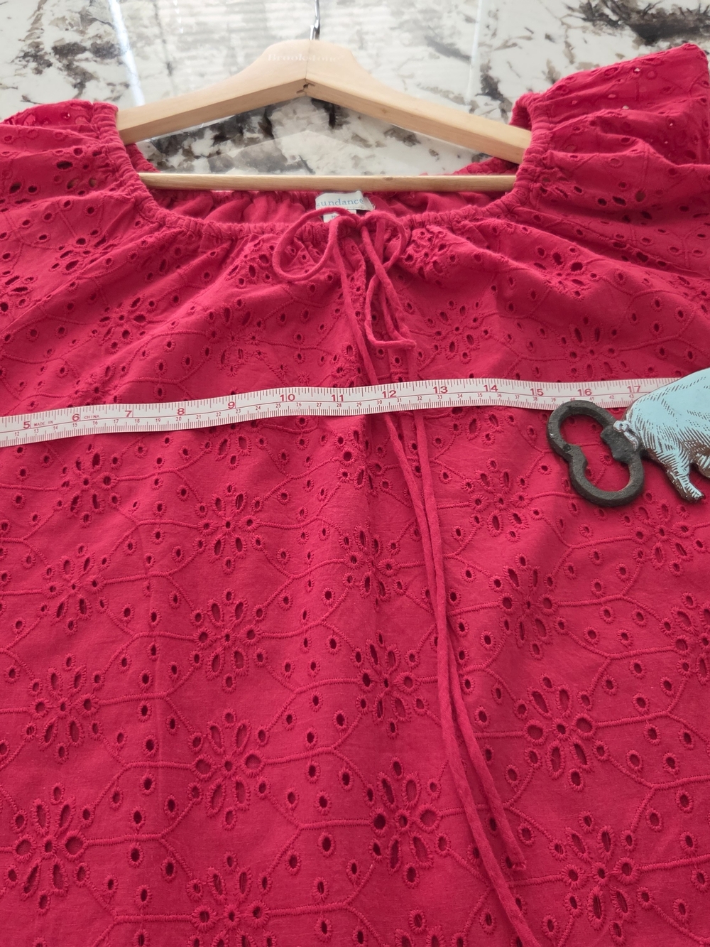 Sundance Raspberry Eyelet Ruffled Swim Cover-Up - Picture 5 of 7